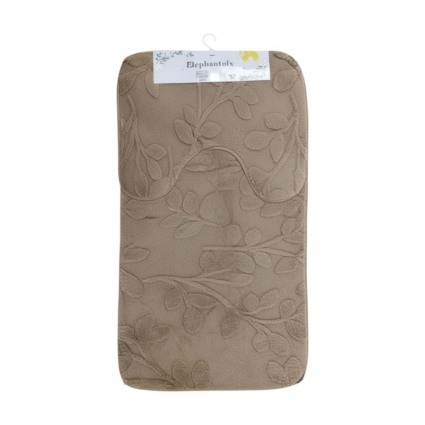 2 Piece Bathroom Mat Set Brown