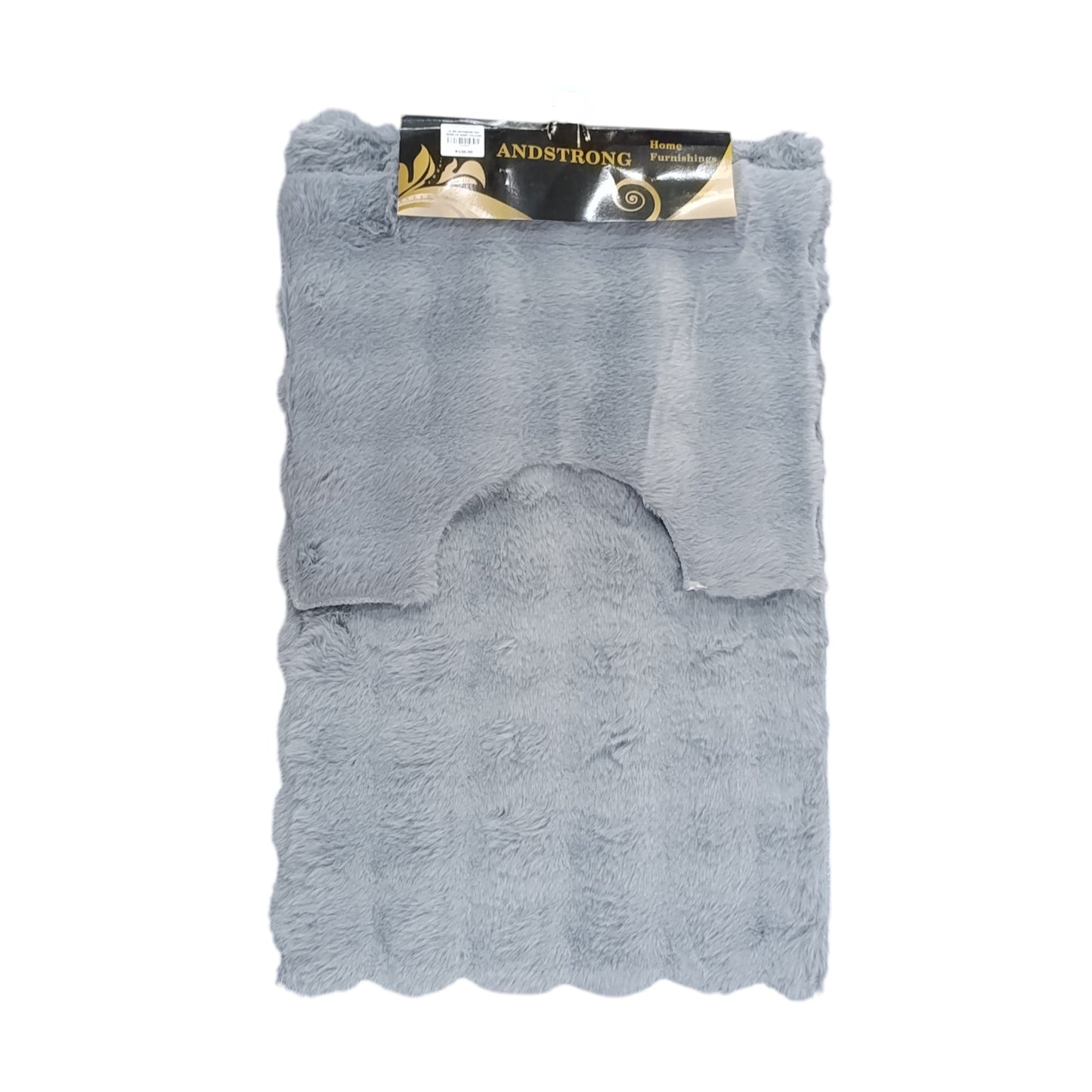2 Piece Bathroom Mat Set Grey