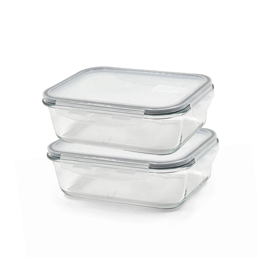 2 Piece 1520ml Storage Container Set Clear