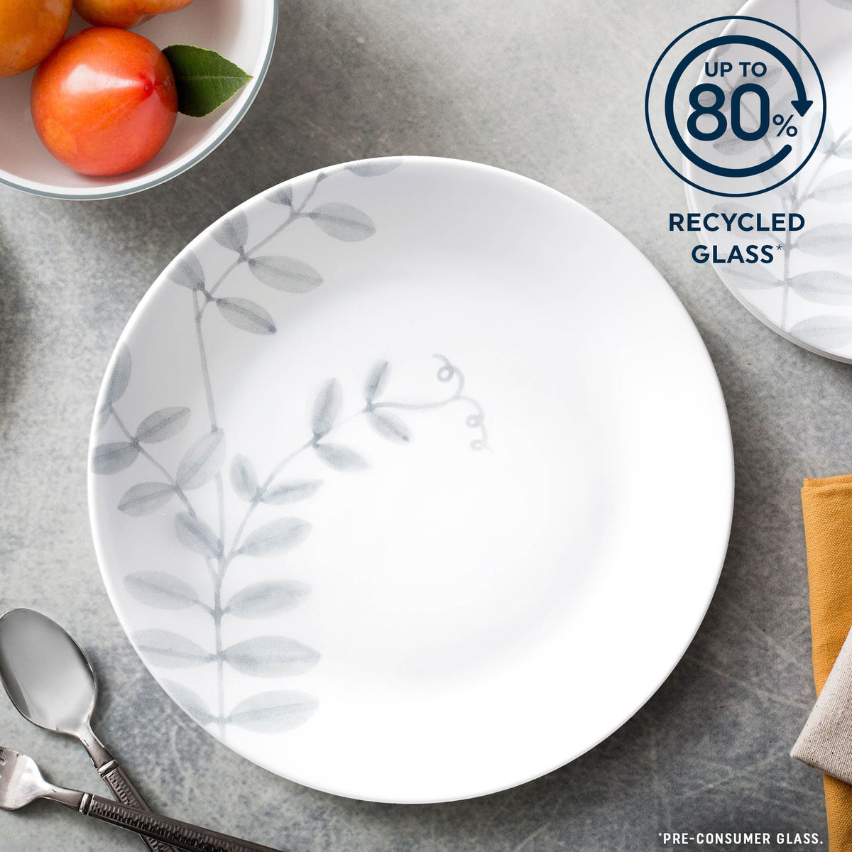 Corelle Flowing Fern 12 Piece Dinner Set White