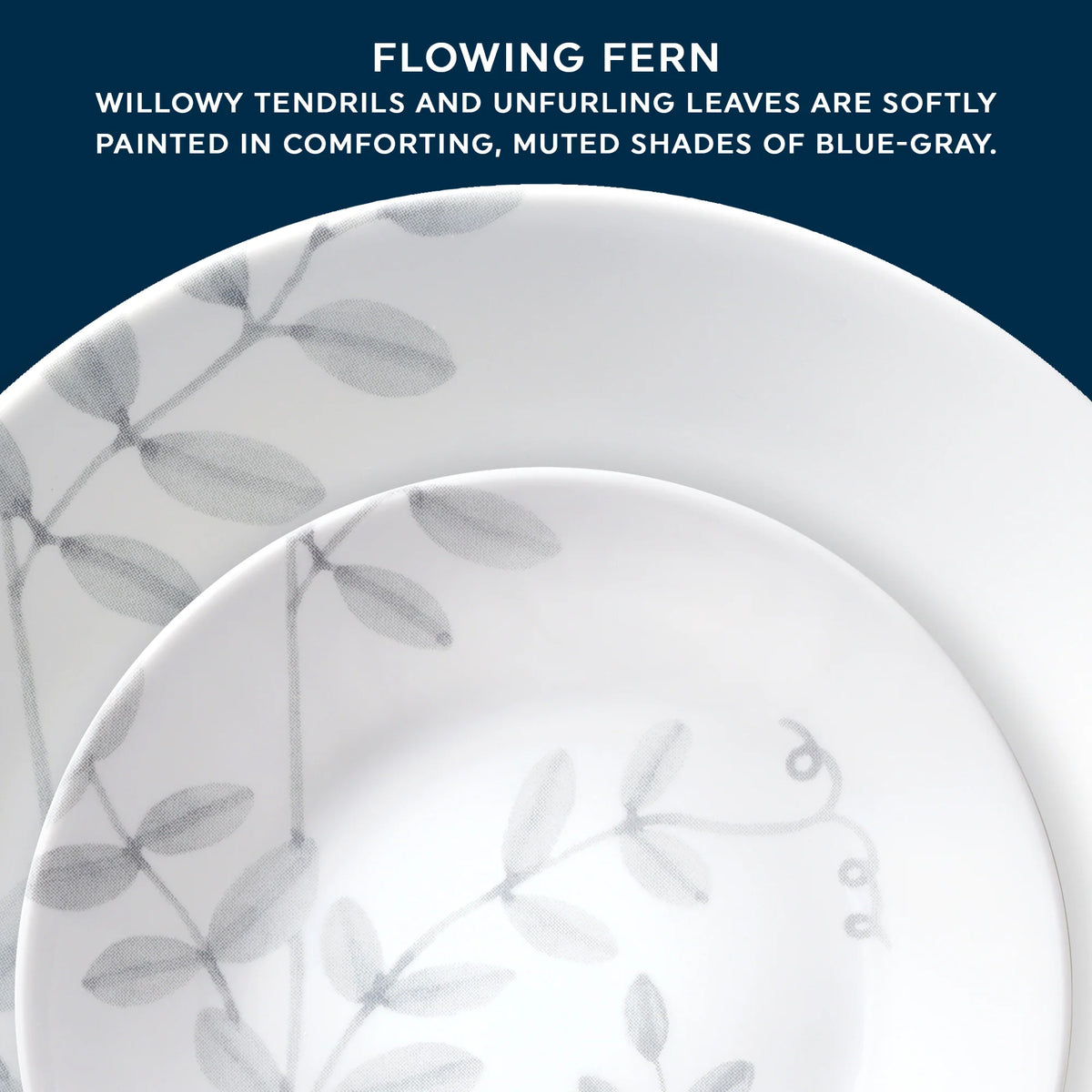 Corelle Flowing Fern 12 Piece Dinner Set White