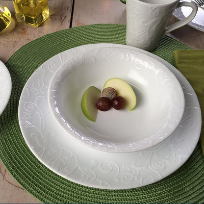 Corelle Bella Faenza 12 Piece Dinner Set White