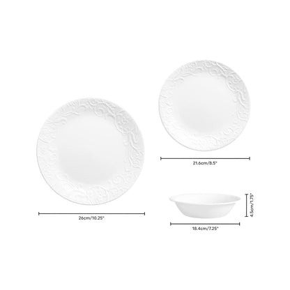 Corelle Bella Faenza 12 Piece Dinner Set White