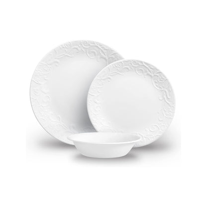 Corelle Bella Faenza 12 Piece Dinner Set White