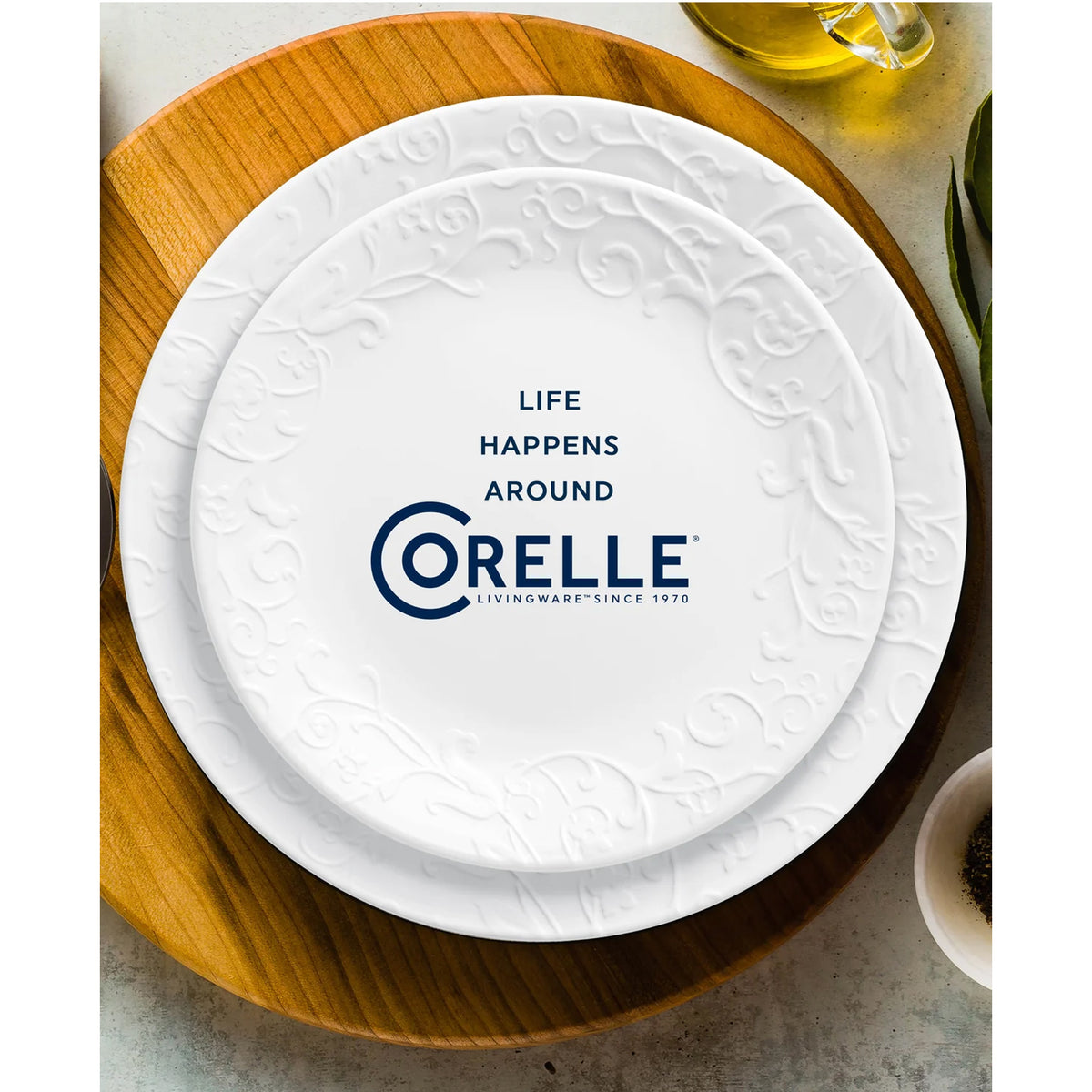 Corelle Bella Faenza 12 Piece Dinner Set White