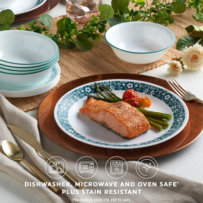 Corelle Penelope 18 Piece Dinner Set White