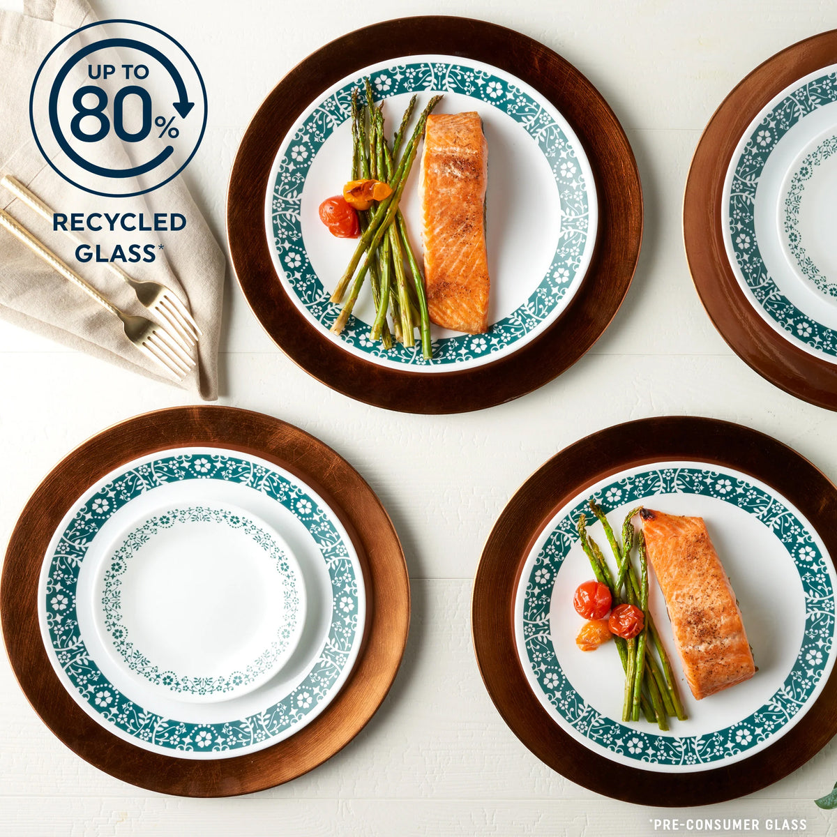 Corelle Penelope 18 Piece Dinner Set White