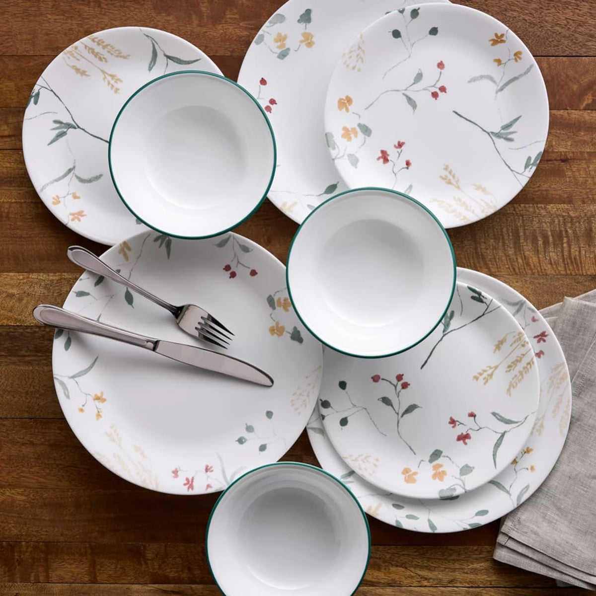 Corelle Wildflower Scatter 12 Piece Dinner Set White