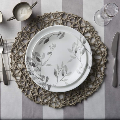 Corelle Boutique Misty Leaves 12 Piece Dinner Set White