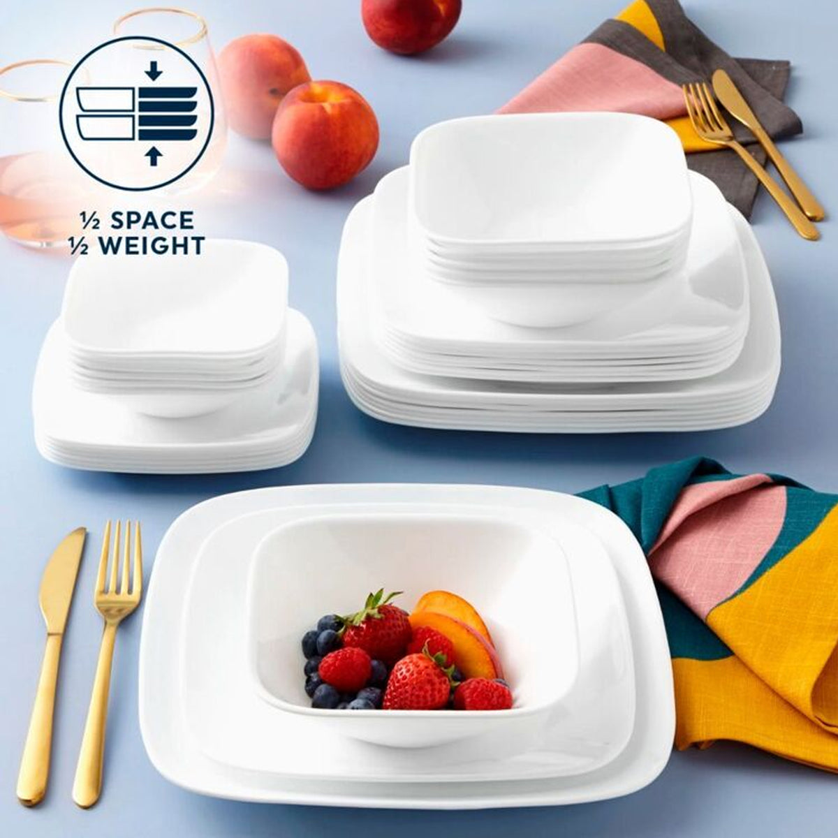 Corelle Square Lunch Plate 22.9cm - Pure White