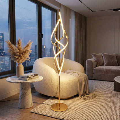 Twisting Design Floor Lamp Gold