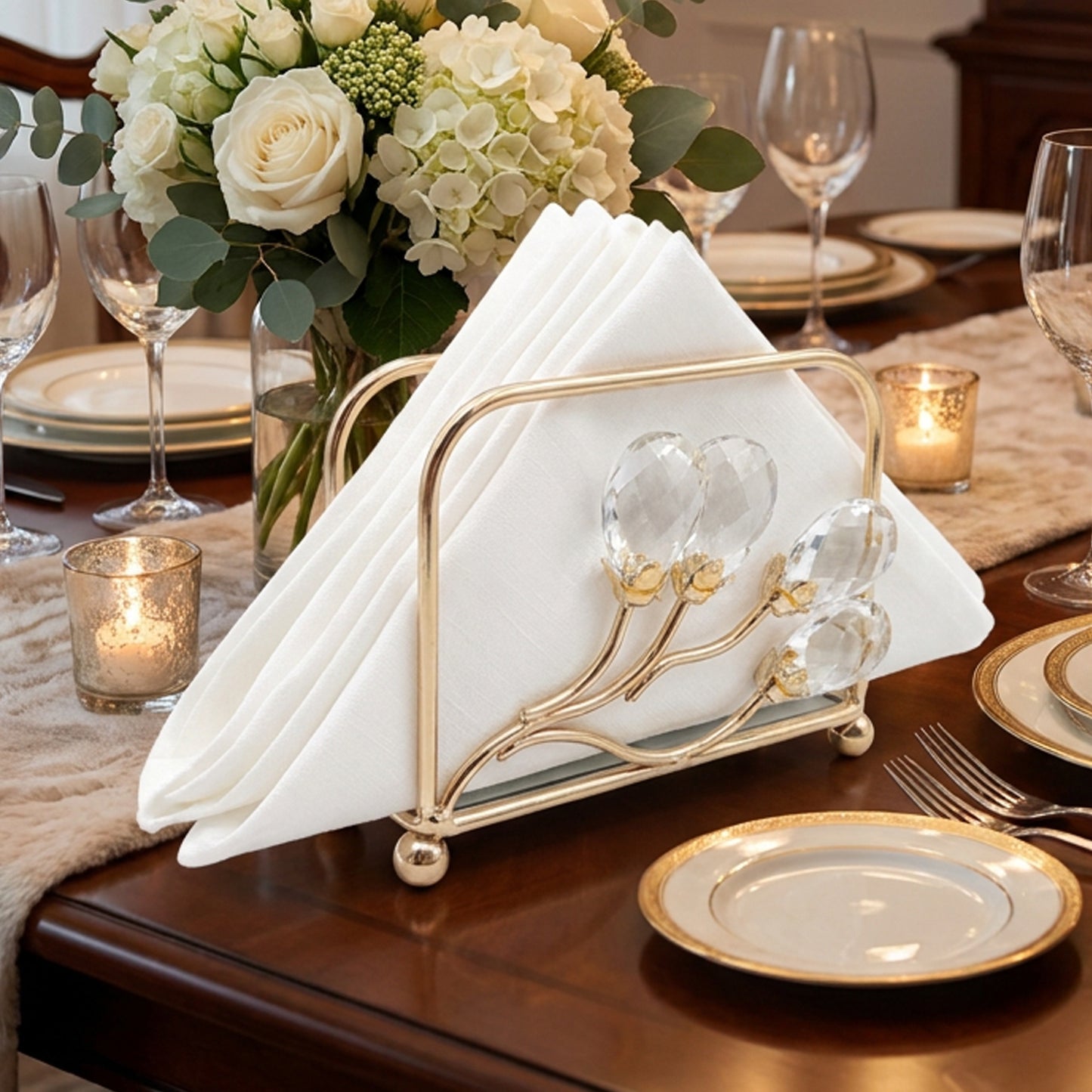 Metal Napkin Holder Gold