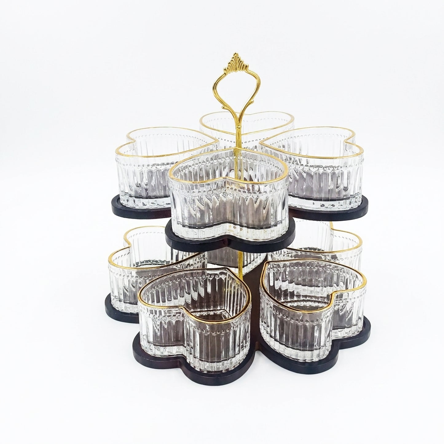 10 Piece Heart Shaped Serving Stand Multicoloured