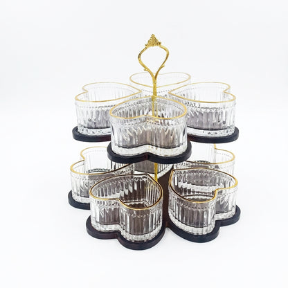 10 Piece Heart Shaped Serving Stand Multicoloured