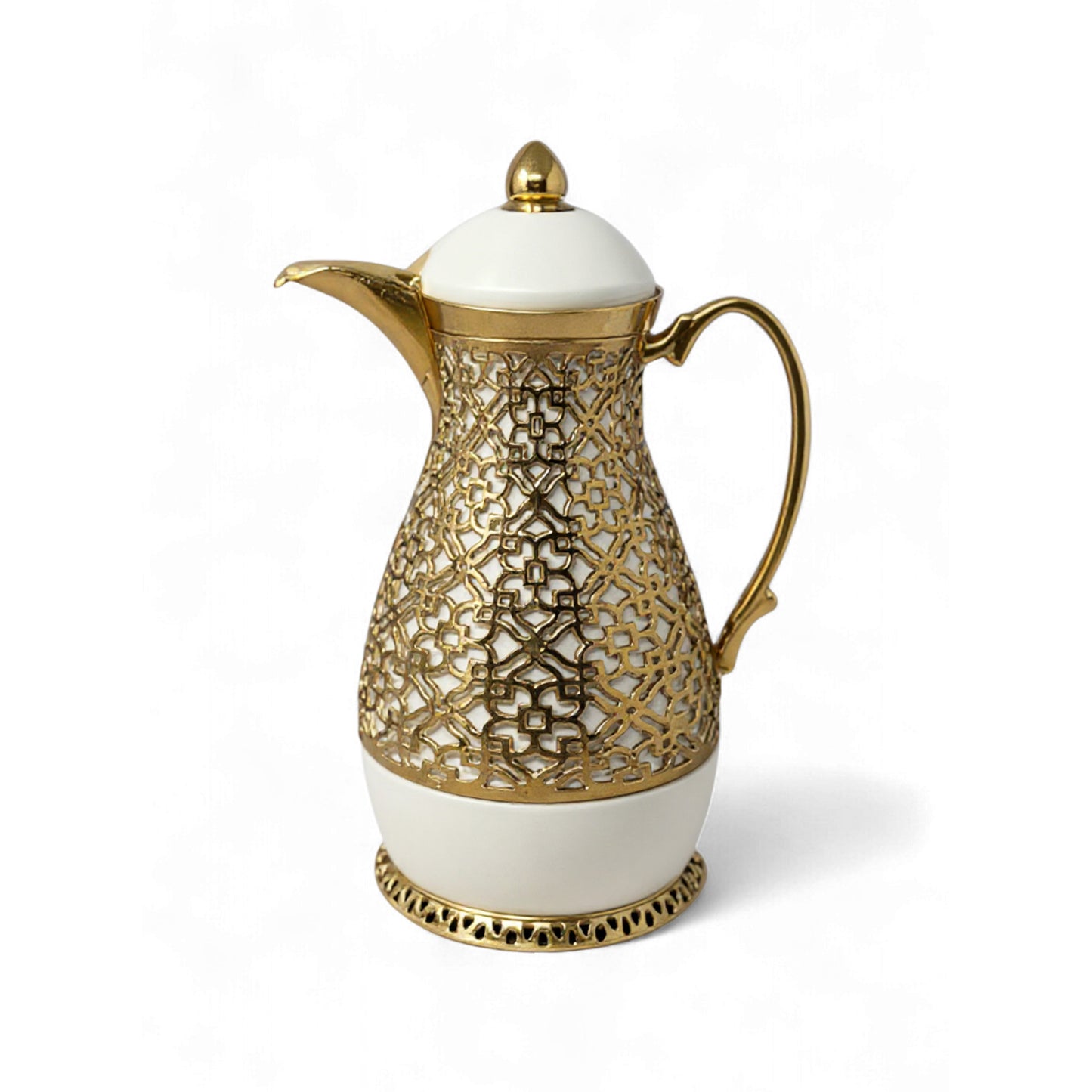 Kitchen Life 1Lt Vacuum Flask White & Gold