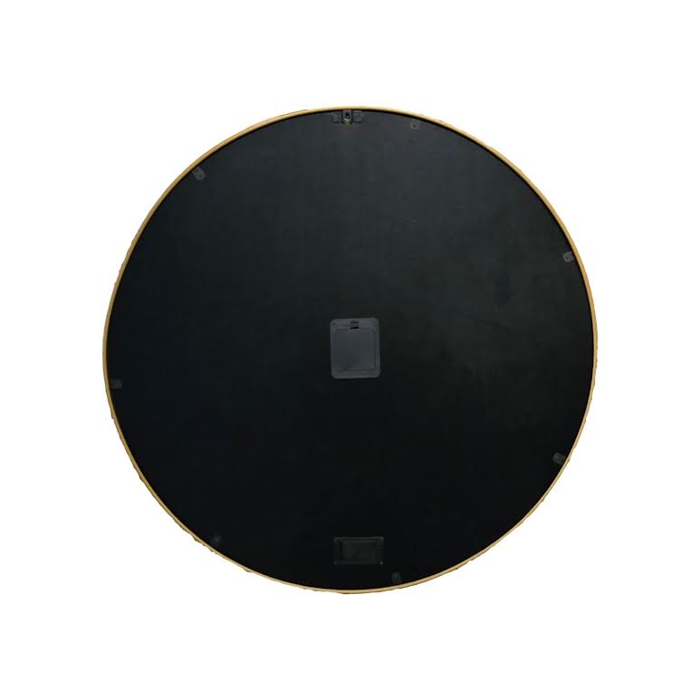 2 Piece Round Vasco Map Moving Cogs Clock Coffee Table Set Black & Gold