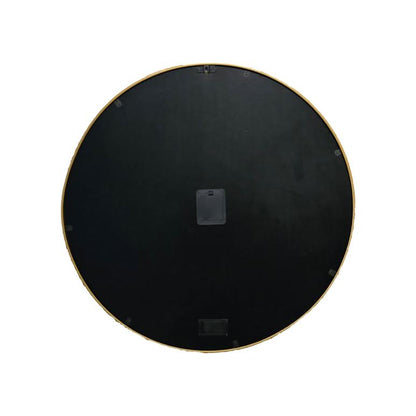 2 Piece Round Vasco Map Moving Cogs Clock Coffee Table Set Black & Gold