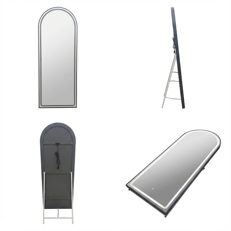 Free Standing LED Mirror Black