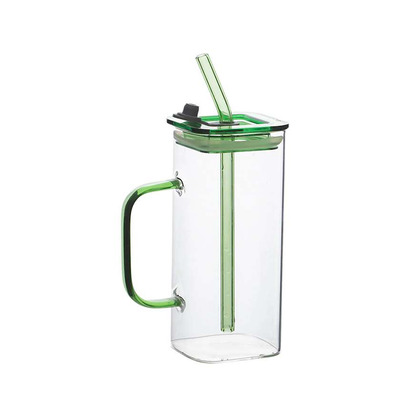 Borosilicate Glass 300ml Cup Clear & Green