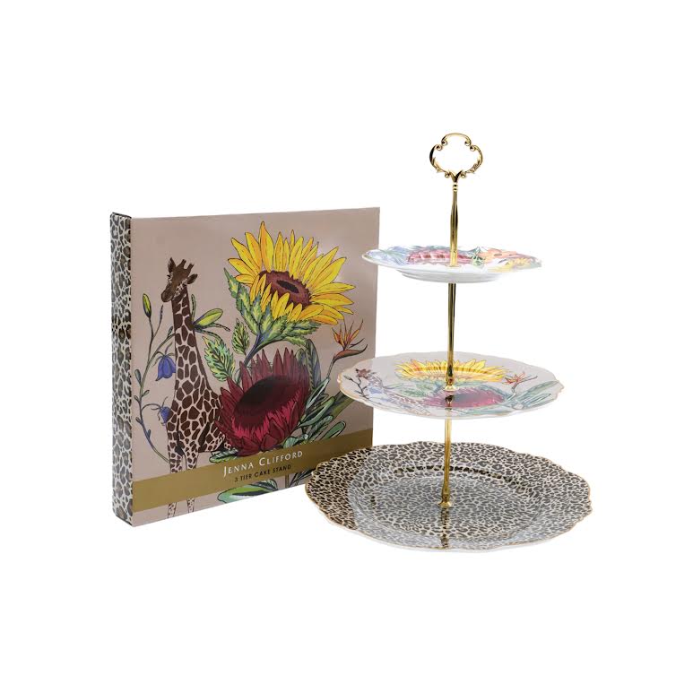 Jenna Clifford Wild Bloom 3-Tier Cake Stand  Multicoloured