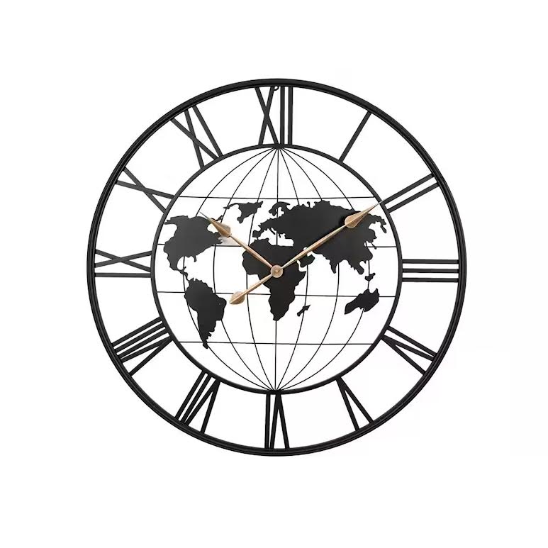 Minimalist Modern Round Silent Non Ticking Battery Operated Wall Clock Black