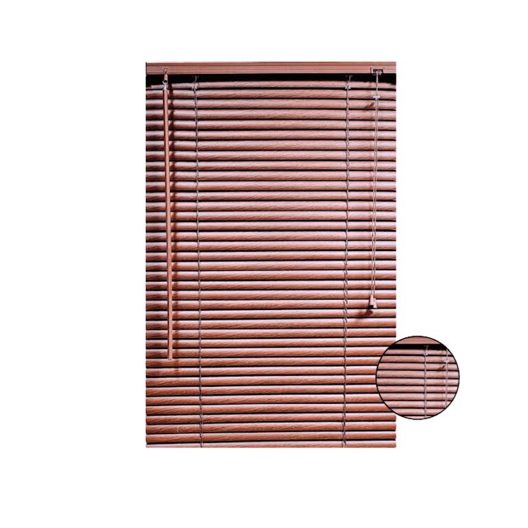 Xclusive Blinds 25mm 120 x 150cm Woodgrain PVC Blinds Mahogany