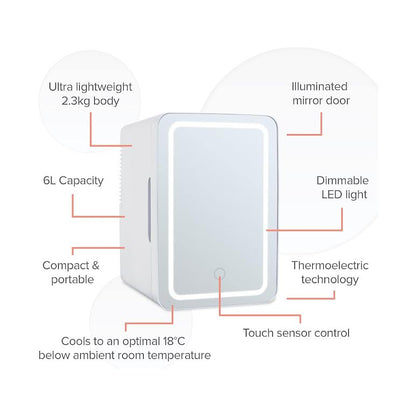 Goldair 6Lt Compact Beauty Cooler With LED Lighting White