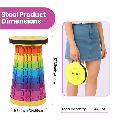 Collapsible Telescopic Folding Stool Yellow