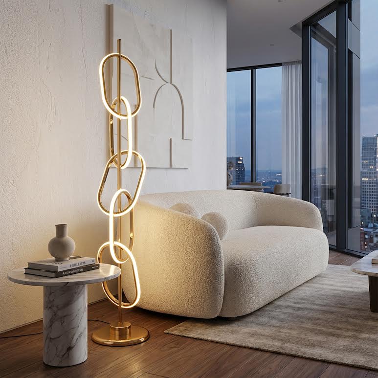 Chain Design Lamp Gold & White