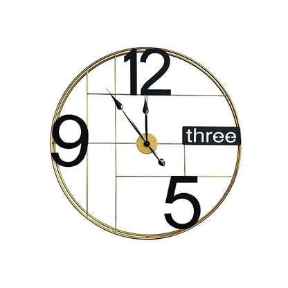 60cm Wall Clock Black & Gold