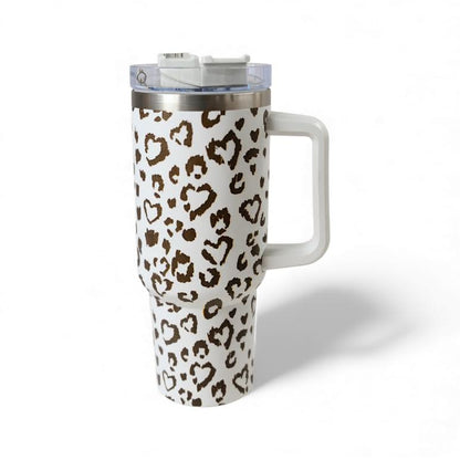 1.2Lt Stainless Steel Animal Print Flask White