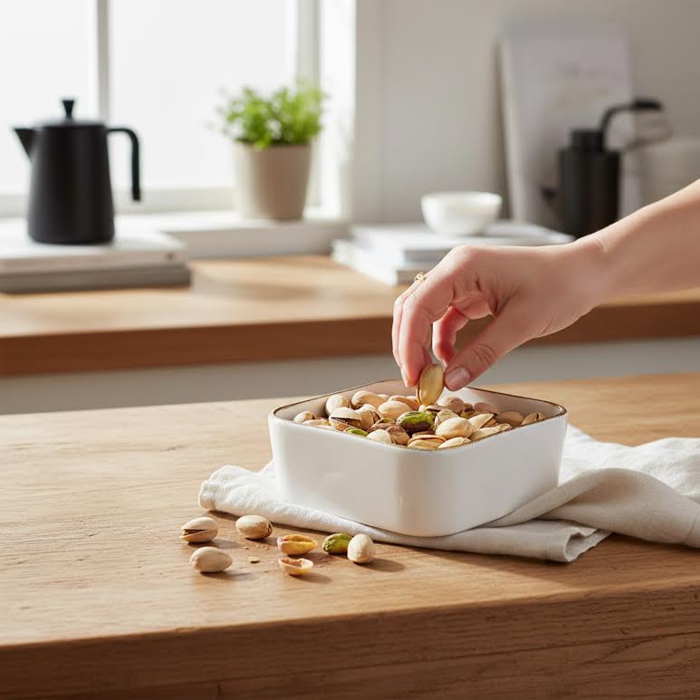 Square Bowl with Trimmings Gold & White