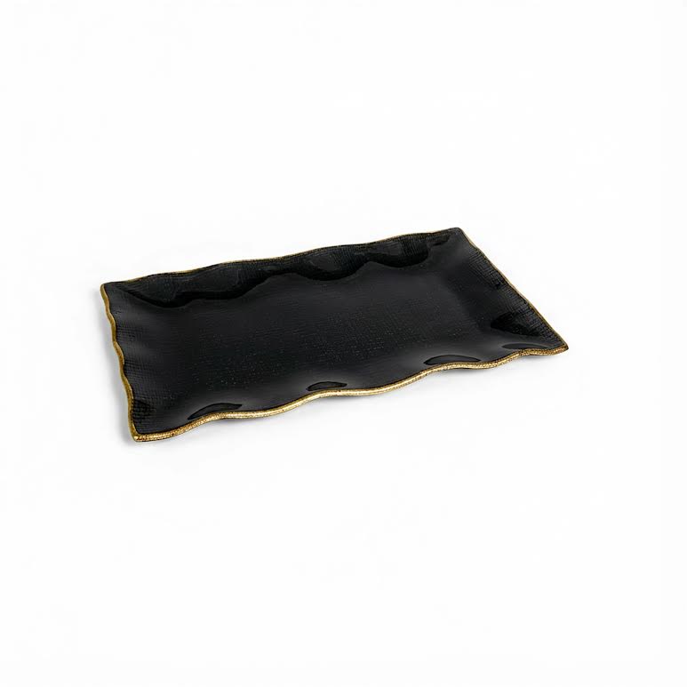36.5 x 21cm Rectangular Platter Black