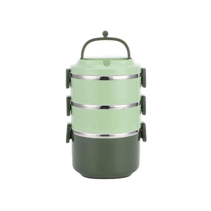 Stackable 3 Tier Lunch Box Green