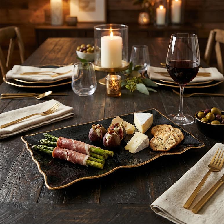 31 x 19cm Rectangular Platter Black