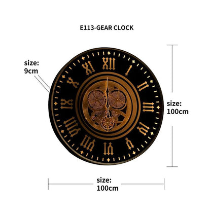 Colorado Moving Gear Wall Clock Black & Gold