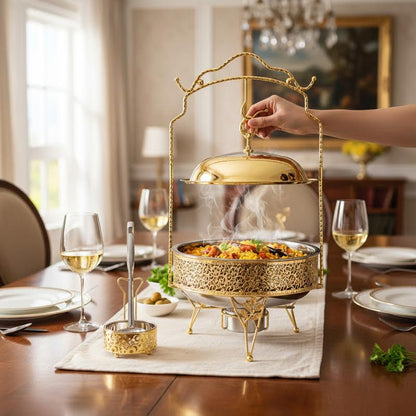 8Lt Chafing Dish with Spoon Gold