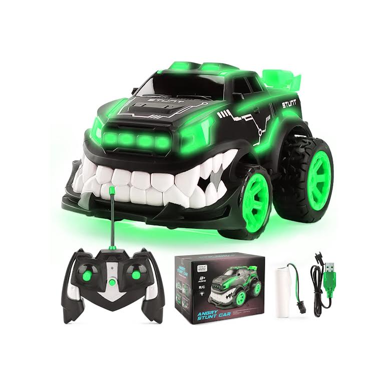 RC Angry Stunt Car Black & Green