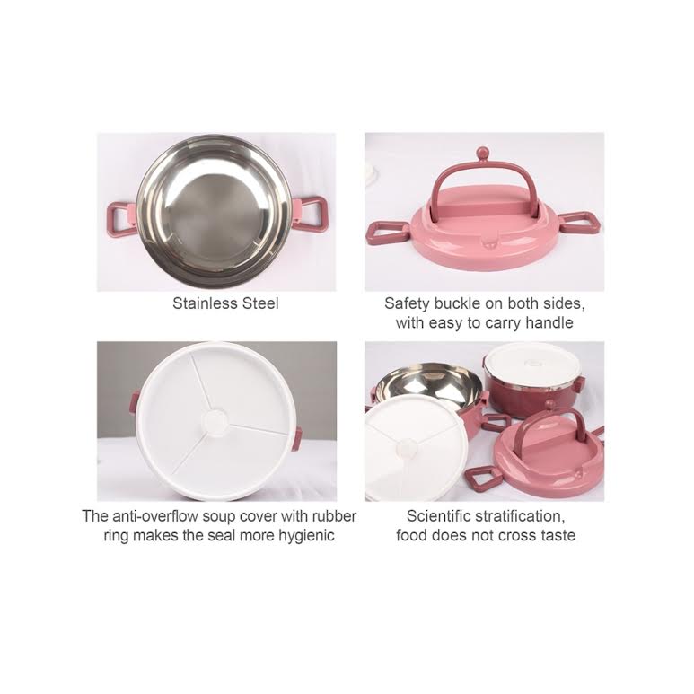 Stackable 2 Tier Lunch Box Pink