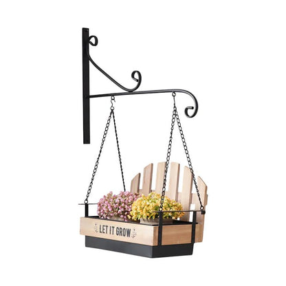 Wall Hanging Bench Planter Black