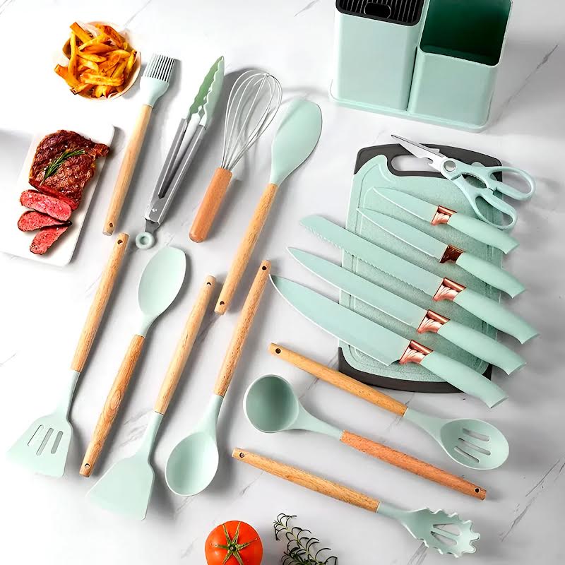 19 Piece Kitchen Utensil Set Teal