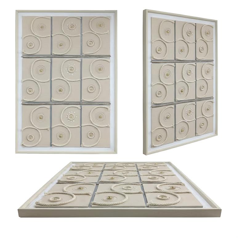 80 x 120cm Spiral Design Frame Cream