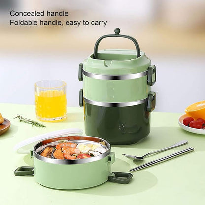 Stackable 3 Tier Lunch Box Green