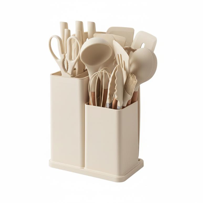 19 Piece Kitchen Utensil Set Cream