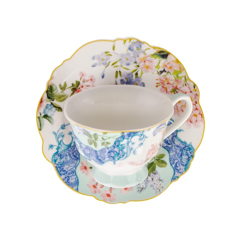 Jenna Clifford Belle Fleur 4 Piece Cup & Saucer Set Multicoloured