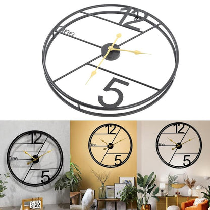 60cm Decorative Wall Clock Black & Gold