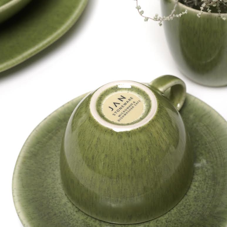 JAN Ashes & Olive Cup & Saucer Set Green