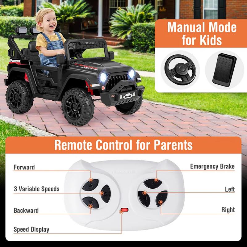 Electric Off Road Truck with Remote Control Black
