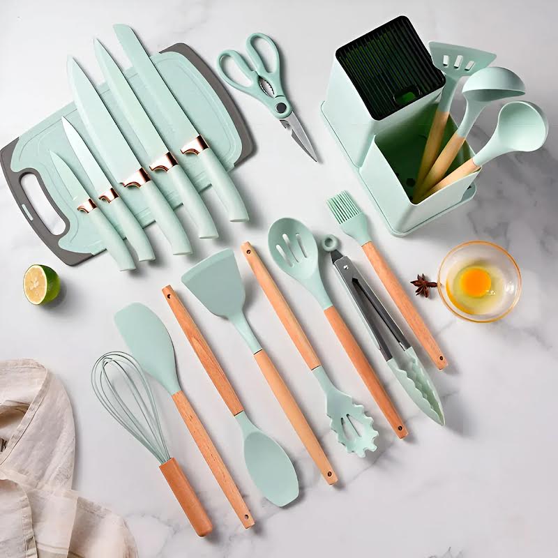 19 Piece Kitchen Utensil Set Teal