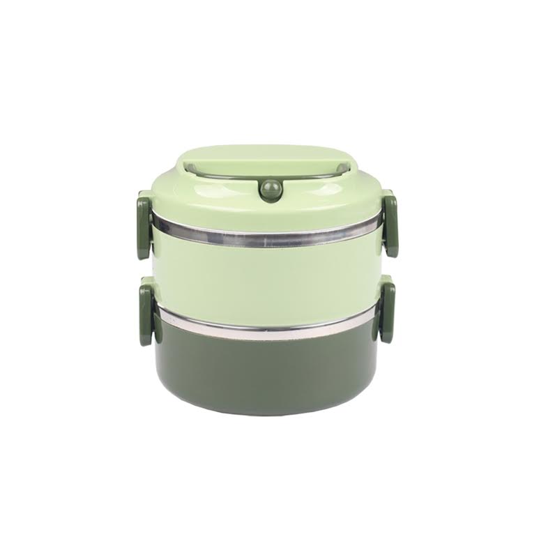 Stackable 2 Tier Lunch Box Green